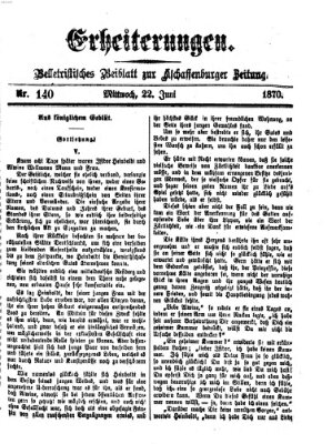 Erheiterungen (Aschaffenburger Zeitung) Mittwoch 22. Juni 1870