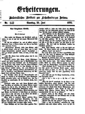 Erheiterungen (Aschaffenburger Zeitung) Samstag 25. Juni 1870