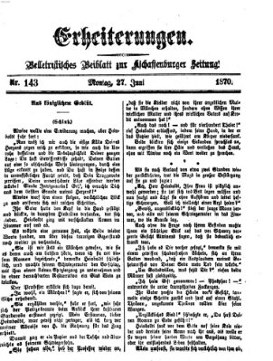 Erheiterungen (Aschaffenburger Zeitung) Montag 27. Juni 1870