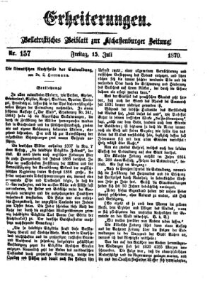 Erheiterungen (Aschaffenburger Zeitung) Freitag 15. Juli 1870