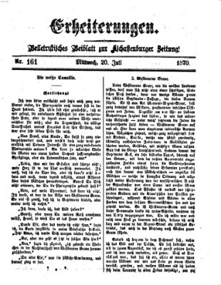 Erheiterungen (Aschaffenburger Zeitung) Mittwoch 20. Juli 1870