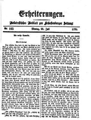 Erheiterungen (Aschaffenburger Zeitung) Montag 25. Juli 1870