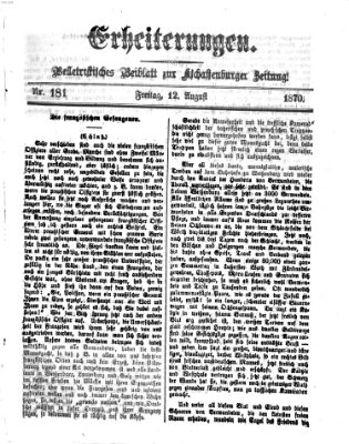 Erheiterungen (Aschaffenburger Zeitung) Freitag 12. August 1870