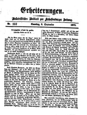 Erheiterungen (Aschaffenburger Zeitung) Samstag 3. September 1870