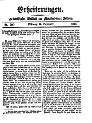 Erheiterungen (Aschaffenburger Zeitung) Mittwoch 14. September 1870