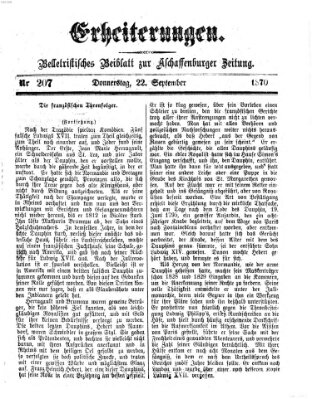 Erheiterungen (Aschaffenburger Zeitung) Donnerstag 22. September 1870