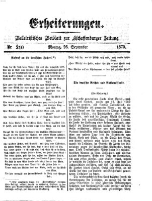 Erheiterungen (Aschaffenburger Zeitung) Montag 26. September 1870