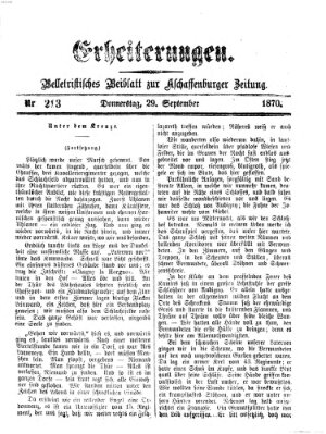 Erheiterungen (Aschaffenburger Zeitung) Donnerstag 29. September 1870