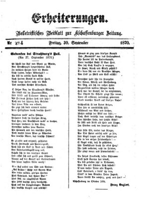 Erheiterungen (Aschaffenburger Zeitung) Freitag 30. September 1870