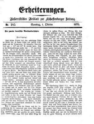 Erheiterungen (Aschaffenburger Zeitung) Samstag 1. Oktober 1870