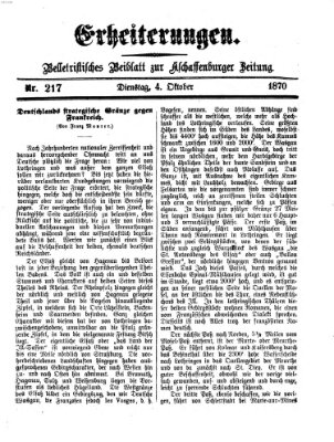 Erheiterungen (Aschaffenburger Zeitung) Dienstag 4. Oktober 1870