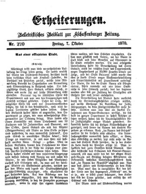 Erheiterungen (Aschaffenburger Zeitung) Freitag 7. Oktober 1870