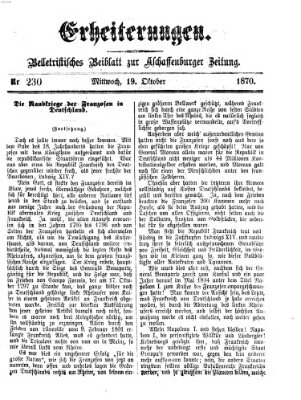 Erheiterungen (Aschaffenburger Zeitung) Mittwoch 19. Oktober 1870