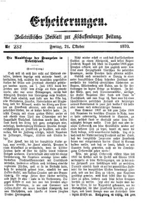 Erheiterungen (Aschaffenburger Zeitung) Freitag 21. Oktober 1870