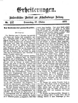 Erheiterungen (Aschaffenburger Zeitung) Donnerstag 27. Oktober 1870