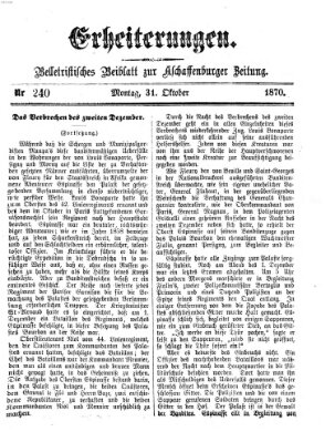 Erheiterungen (Aschaffenburger Zeitung) Montag 31. Oktober 1870