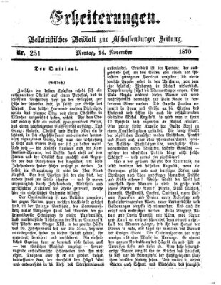 Erheiterungen (Aschaffenburger Zeitung) Montag 14. November 1870