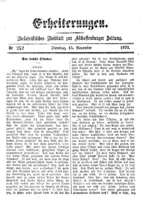 Erheiterungen (Aschaffenburger Zeitung) Dienstag 15. November 1870