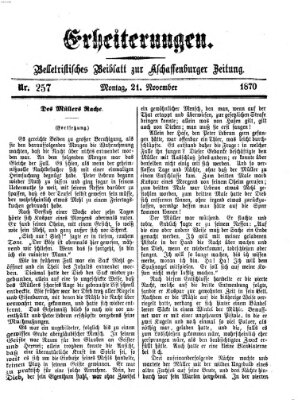 Erheiterungen (Aschaffenburger Zeitung) Montag 21. November 1870