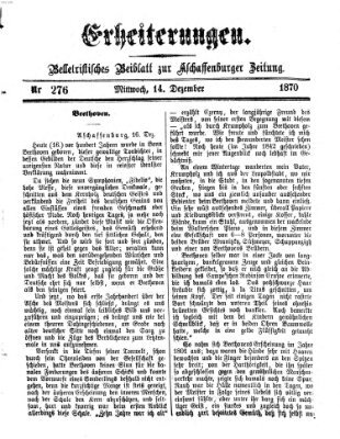 Erheiterungen (Aschaffenburger Zeitung) Mittwoch 14. Dezember 1870