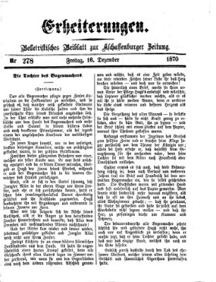 Erheiterungen (Aschaffenburger Zeitung) Freitag 16. Dezember 1870