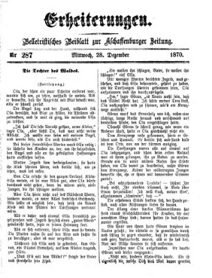 Erheiterungen (Aschaffenburger Zeitung) Mittwoch 28. Dezember 1870