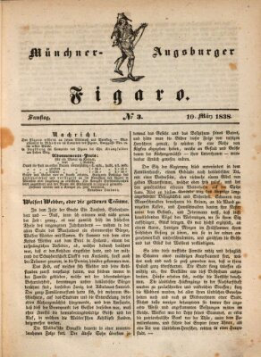 München-Augsburger Figaro (Münchner Kurier für Stadt und Land) Samstag 10. März 1838