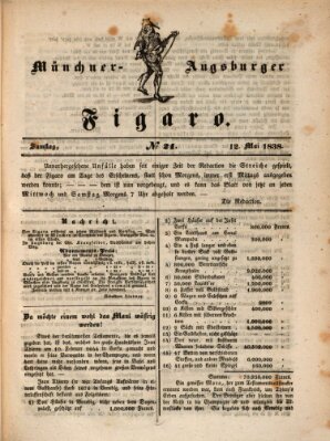 München-Augsburger Figaro (Münchner Kurier für Stadt und Land) Samstag 12. Mai 1838