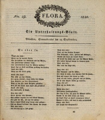 Flora (Baierische National-Zeitung) Samstag 23. September 1820