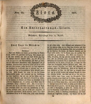 Flora (Baierische National-Zeitung) Dienstag 24. April 1821