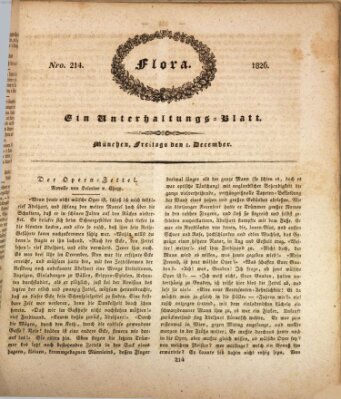 Flora (Baierische National-Zeitung) Freitag 1. Dezember 1826