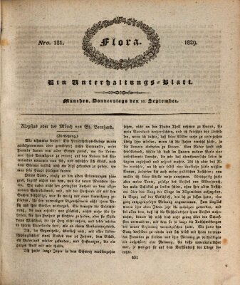 Flora (Baierische National-Zeitung) Donnerstag 10. September 1829