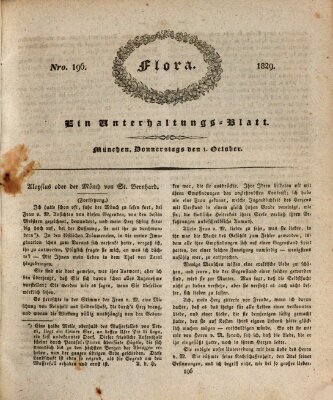 Flora (Baierische National-Zeitung) Donnerstag 1. Oktober 1829