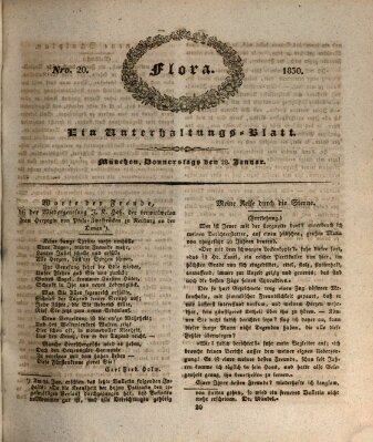 Flora (Baierische National-Zeitung) Donnerstag 28. Januar 1830