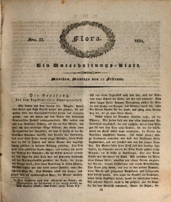 Flora (Baierische National-Zeitung) Montag 15. Februar 1830