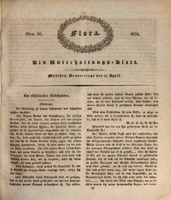 Flora (Baierische National-Zeitung) Donnerstag 22. April 1830