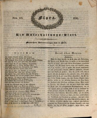 Flora (Baierische National-Zeitung) Donnerstag 22. Juli 1830