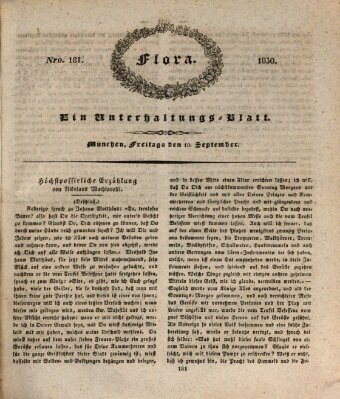 Flora (Baierische National-Zeitung) Freitag 10. September 1830