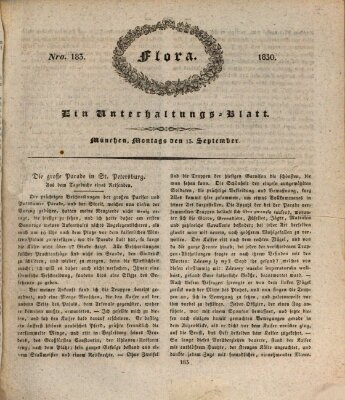 Flora (Baierische National-Zeitung) Montag 13. September 1830