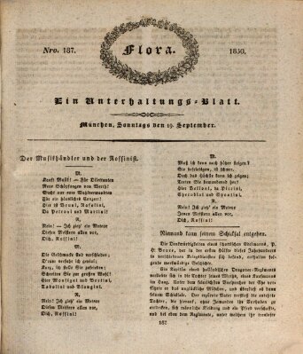 Flora (Baierische National-Zeitung) Sonntag 19. September 1830