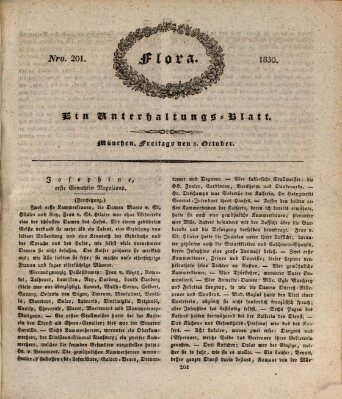 Flora (Baierische National-Zeitung) Freitag 8. Oktober 1830