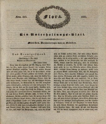 Flora (Baierische National-Zeitung) Donnerstag 28. Oktober 1830