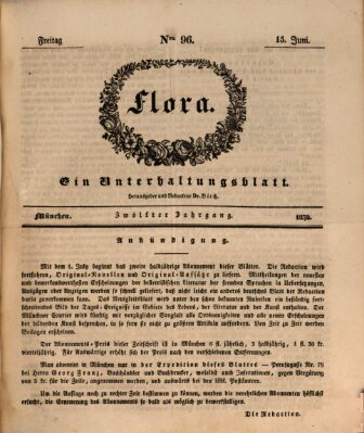 Flora (Baierische National-Zeitung) Freitag 15. Juni 1832