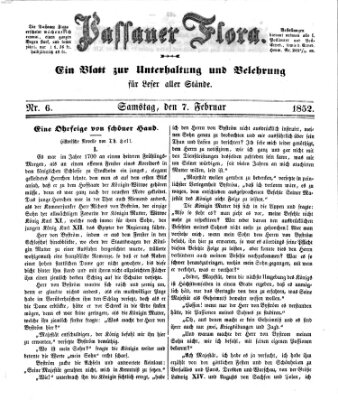 Passauer Flora Samstag 7. Februar 1852