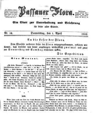 Passauer Flora Donnerstag 1. April 1852