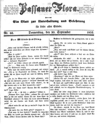 Passauer Flora Donnerstag 30. September 1852