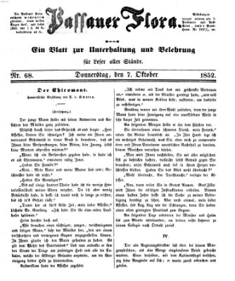 Passauer Flora Donnerstag 7. Oktober 1852