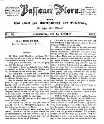 Passauer Flora Donnerstag 14. Oktober 1852