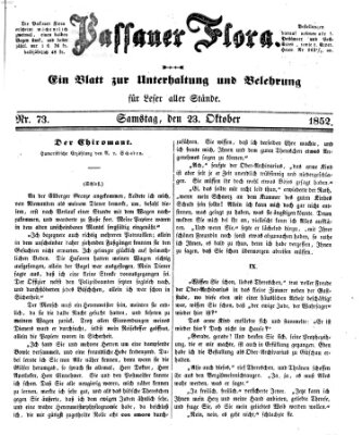 Passauer Flora Samstag 23. Oktober 1852