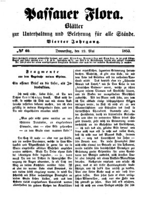 Passauer Flora Donnerstag 19. Mai 1853